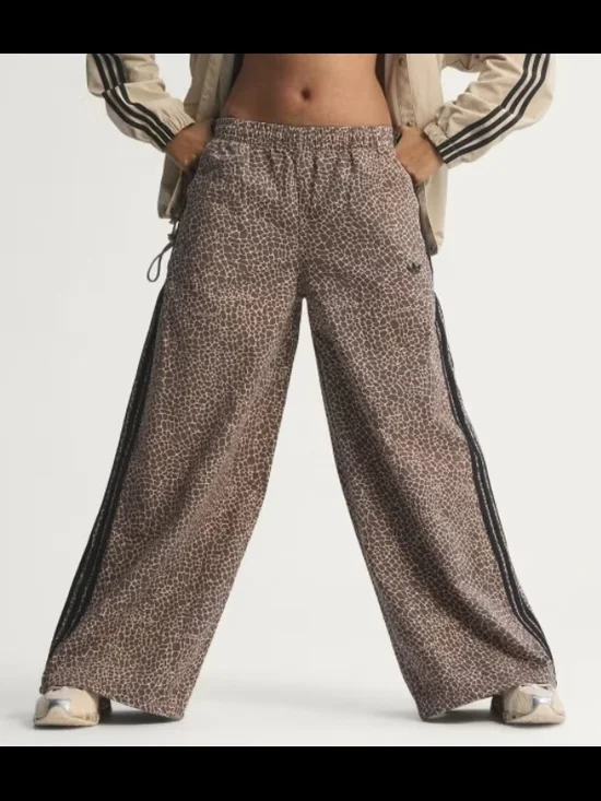 adidas Originals Brown Wide-Leg Printed Track Pants - Picture 3 of 15